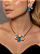 Conjunto Luxo de brinco e colar em zircônia cristal com pedra Fusion topázio Banho em Ouro 18K - Imagem 1