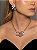 Conjunto Luxo de brinco e colar em zircônia cristal com pedra Fusion Ametista Banho em Ouro 18K - Imagem 1