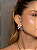 Conjunto Luxo de brinco e colar em zircônia cristal com pedra Fusion Ametista Banho em Ouro 18K - Imagem 3
