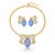 Conjunto Luxo de brinco e colar em zircônia cristal com pedra Fusion Ametista Banho em Ouro 18K - Imagem 2