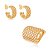 Conjunto de Brinco e Anel texturizado Banho em Ouro 18K - Imagem 2