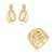 Conjunto de Brinco e Anel liso com detalhe em zircônia Banho em Ouro 18K - Imagem 1