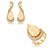 Conjunto de Brinco e Anel Luxo cravejado e com pedra Fusion Morganita Banho em ouro 18k - Imagem 2