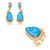 Conjunto de Brinco e Anel Luxo cravejado e com pedra Fusion Topázio Banho em ouro 18k - Imagem 2