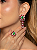 Conjunto de brinco e anel em zircônia pink com pedra Fusion Esmeralda - Imagem 3