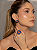 Conjunto de brinco e anel em zircônia safira com pedra Fusion Coral - Imagem 3