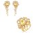 Conjunto Brinco e Anel de Flor cravejado em zircônia com pedra Fusion yellow Banho em Ouro 18K - Imagem 1