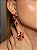 Conjunto de Brinco e Anel flor com Pedras Fusion Rubi e Rodonita Banho em Ouro 18K - Imagem 3