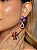 Conjunto de Brinco e Anel flor com Pedras Fusion Ametista Banho em Ouro 18K - Imagem 3