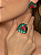 Conjunto de brinco e anel em zircônia Esmeralda com pedra Fusion Pink - Imagem 2