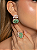 Conjunto de Brinco e Anel Flor com Pedra Fusion Turmalina e detalhe em Pérola Shell Banho em Ouro 18K - Imagem 3