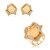 Conjunto de Brinco e Anel Flor com Pedra Fusion Morganita e Zircônia cristal Banho em Ouro 18K - Imagem 2
