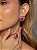Conjunto de Brinco e Anel de zircônia com Pedra Fusion Rubi Banho em Ouro 18K - Imagem 3