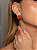 Conjunto de Brinco e Anel com Pedra Fusion Coral e Pérolas Shell Banho em Ouro 18K - Imagem 3