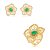 Conjunto de Brinco e Anel Flor cravejado com Pedra fusion Turmalina Banho em Ouro 18K - Imagem 2