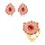 Conjunto de Brinco e Anel gota cravejado em zircônia Pink Banho em Ouro 18K - Imagem 2