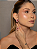 Conjunto de Brinco e Anel gota cravejado em zircônia Pink Banho em Ouro 18K - Imagem 1