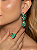 Conjunto luxo de brinco e anel cravejado de zircônia com pedra fusion Turmalina banho em ouro 18k - Imagem 3