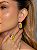 Conjunto Luxo de Brinco e Anel em zircônia cristal e Pedra Fusion Yellow Banho em Ouro 18K - Imagem 3