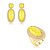 Conjunto Luxo de Brinco e Anel em zircônia cristal e Pedra Fusion Yellow Banho em Ouro 18K - Imagem 2