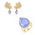 Conjunto de Brinco e Anel Gota com Pedra Fusion Ametista Banho em Ouro 18K - Imagem 2