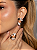 Conjunto de Brinco e Anel Liso com zircônia cristal e Pedra Fusion Morganita Banho em Ouro 18K - Imagem 3