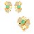 Conjunto de Brinco e Anel Liso com zircônia cristal e Pedra Fusion Aqua Banho em Ouro 18K - Imagem 2