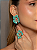 Conjunto de brinco e anel esmaltado com zircônia colorida banho em ouro 18k - Imagem 2