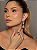 Conjunto luxo de brinco e anel cravejado de zircônia com pedra fusion Aqua banho em ouro 18k - Imagem 1