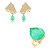 Conjunto de Brinco e Anel Gota com Pedra Fusion turmalina Banho em Ouro 18K - Imagem 2