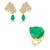 Conjunto de Brinco e Anel Gota com Pedra Fusion Esmeralda Banho em Ouro 18K - Imagem 1