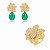 Conjunto de Brinco e Anel Flor cravejado com Pedra Fusion Banho em Ouro 18K - Imagem 1