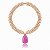 Colar Cravejado de zircônia e pingente em pedra Fusion Pink Banho em Ouro 18K - Imagem 1