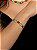 Conjunto de Brinco e Pulseira corrente com Pedra Fusion turmalina e Rubi Banho em Ouro 18K - Imagem 2