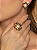 Conjunto de Brinco duplo e Anel Flor Liso com detalhe em Zircônia cristal Banho em Ouro 18K - Imagem 3