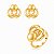 Conjunto de Brinco e Anel Dourado Liso Banho em Ouro 18K - Imagem 2