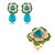 Conjunto Luxo de Brinco e Anel Flor com Pedra Fusion Turmalina Banho em Ouro 18K - Imagem 2