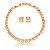 Conjunto de luxo de brinco e colar cravejado de zircônia champanhe banho em ouro 18k - Imagem 1