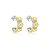 Brinco de argola cravejado de zircônia yellow fancy banho em ródio branco - Imagem 1