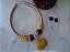 Conjunto Mostarda Resina - Colar e Brinco - Imagem 1