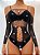 Bodysuit de strass rebite check rede arrastão - Imagem 1