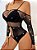 Bodysuit de strass rebite check rede arrastão - Imagem 4