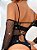 Bodysuit de strass rebite check rede arrastão - Imagem 2