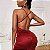 Vestido glamour Criss Cross drapejado costa nua de cetim - Imagem 3