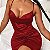 Vestido glamour Criss Cross drapejado costa nua de cetim - Imagem 5