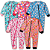 KIT 5 MACACÃO BEBE ABERTURA COM ZIPER MENINA MANGA LONGA (ESTAMPAS SORTIDAS) - Imagem 1