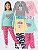 KIT 4 PIJAMAS INFANTIL MENINA INVERNO PROMOÇÃO FRIO (ESTAMPAS SORTIDAS) - Imagem 1