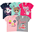 Kit 5 CAMISETAS MENINA MANGA CURTA INFANTIL (ESTAMPAS SORTIDAS) - Imagem 1