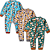KIT 3 MACACÃO ROUPA DE BEBÊ MENINO COM ZIPER ALGODÃO (ESTAMPAS SORTIDAS) - Imagem 1