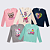KIT 5 CAMISETAS MANGA LONGA INFANTIL MENINA INVERNO ATACADO (ESTAMPAS SORTIDAS) - Imagem 1
